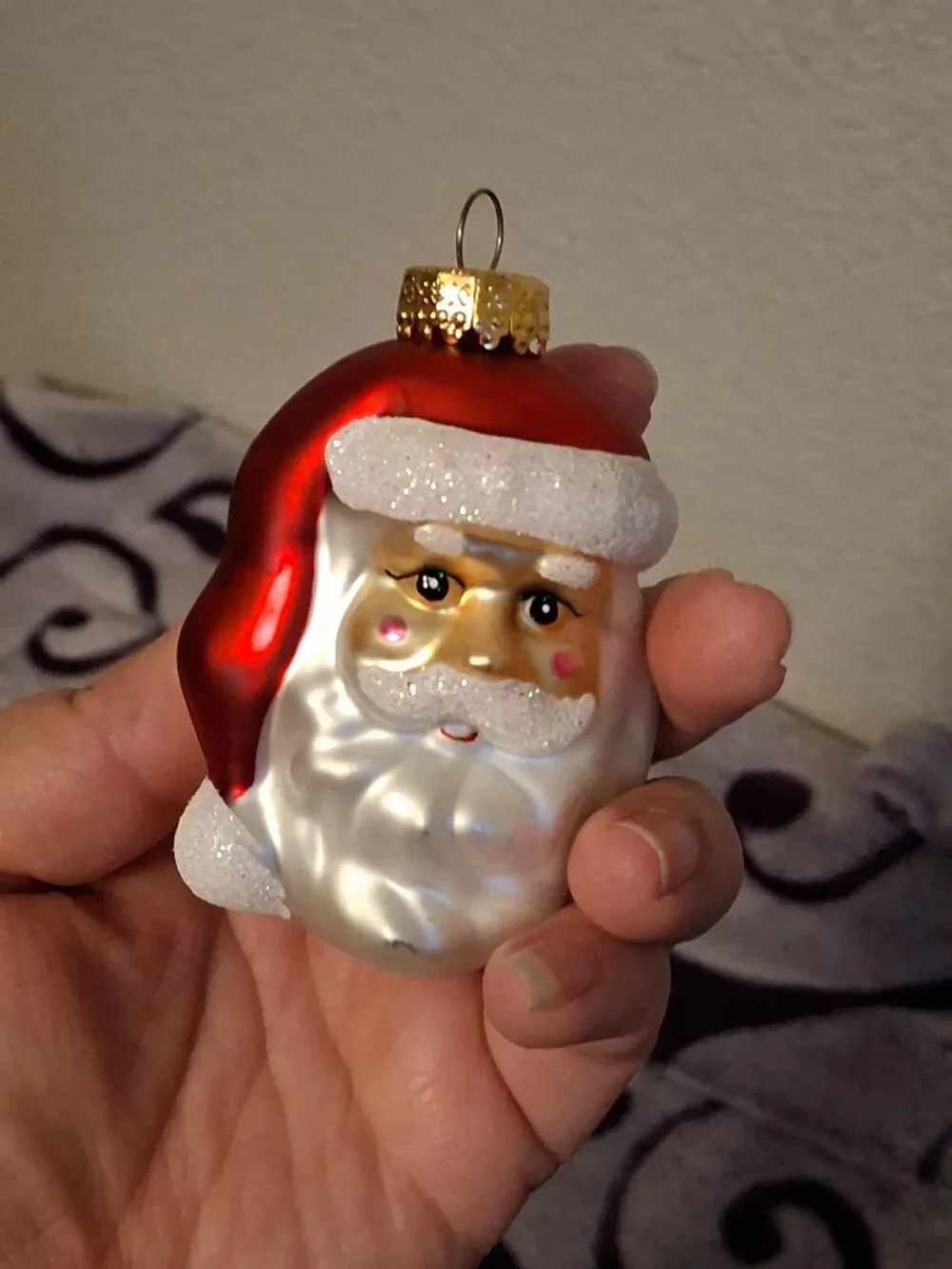 Vintage Blown Glass Santa Claus Snowman Nutcracker Hanging Christmas Ornaments